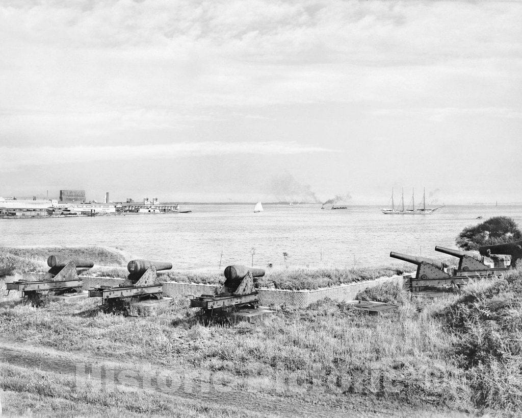 Historic Black & White Photo - Baltimore, Maryland - View from Fort McHenry, c1914 -