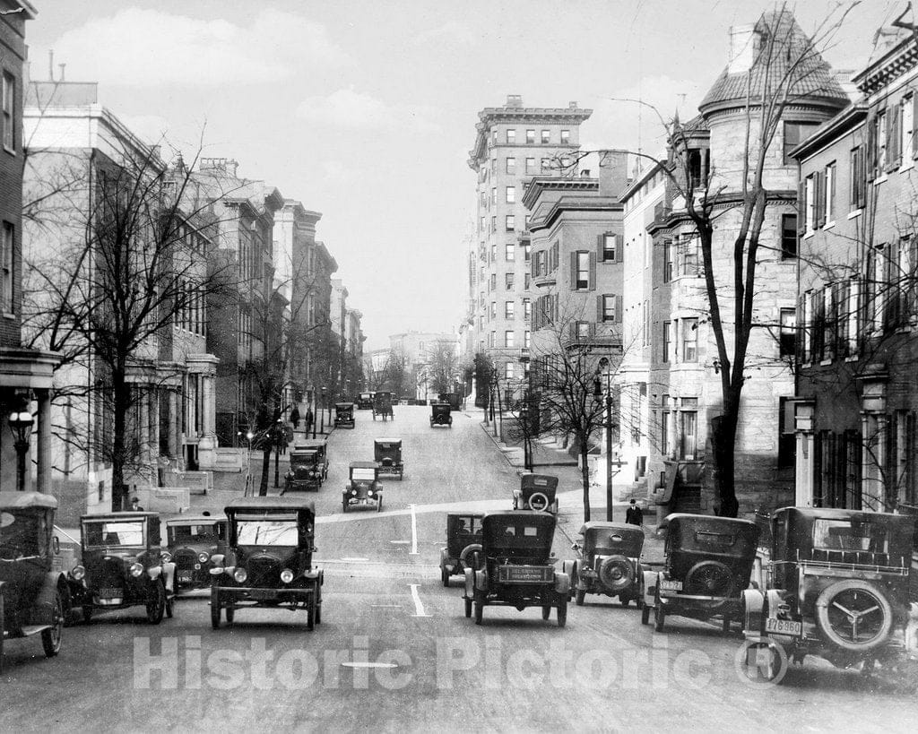 Historic Black & White Photo - Baltimore, Maryland - Cathedral Street, c1925 -