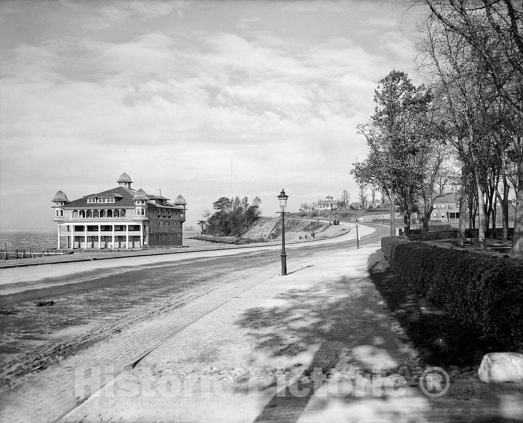 Brooklyn Historic Black & White Photo, Along Shore Road, c1906 -