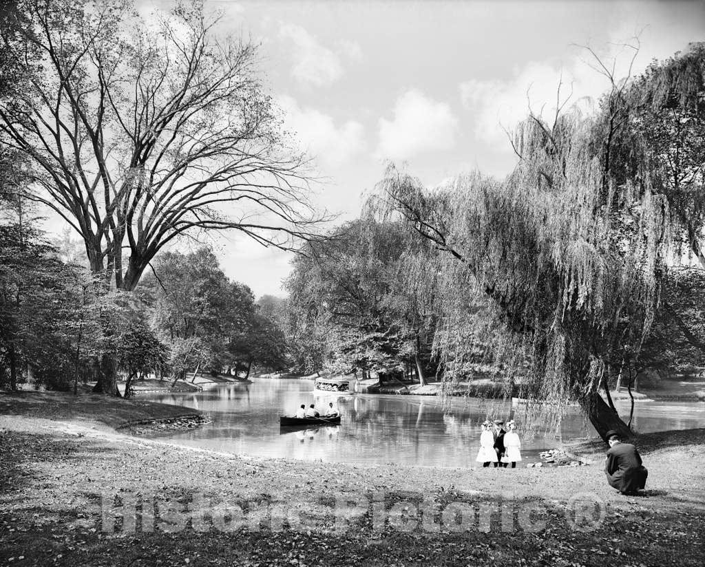 Historic Black & White Photo - Brooklyn, New York - On the Lake in Prospect Park, c1910 -