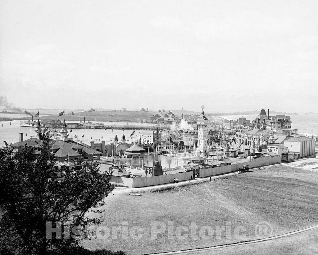 Historic Black & White Photo - Boston, Massachusetts - Paragon Park on Nantasket Beach, c1904 -