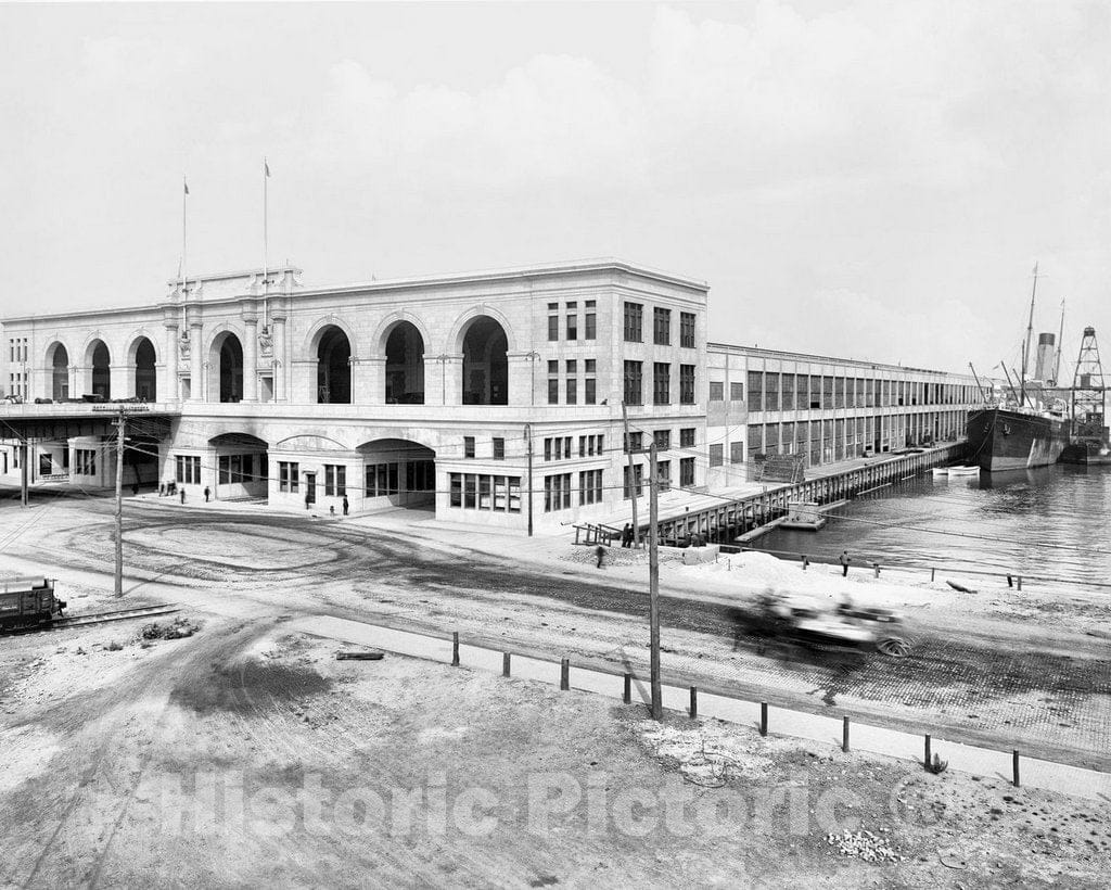 Historic Black & White Photo - Boston, Massachusetts - Commonwealth Pier, c1915 -