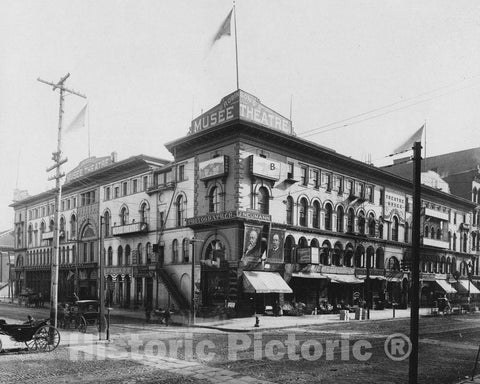 Historic Black & White Photo - Buffalo, New York - The Palace Arcade, Main and Clinton streets, Built 1855 -