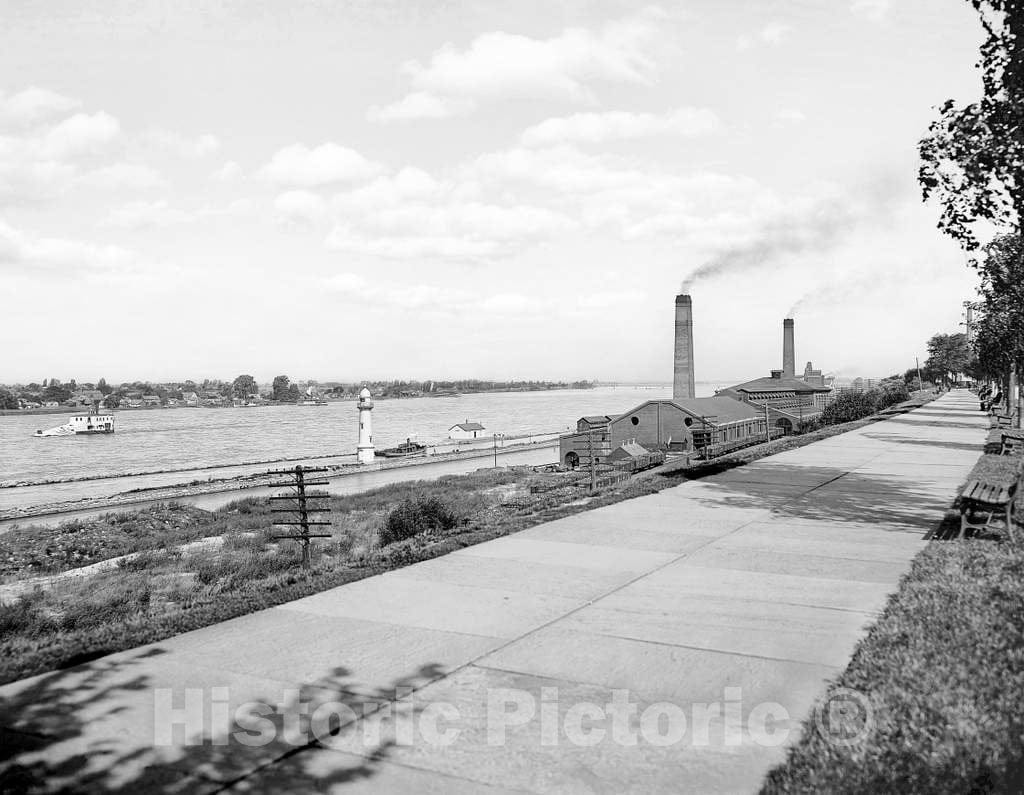 Historic Black & White Photo - Buffalo, New York - Water Intake on the Niagara River, c1900 -