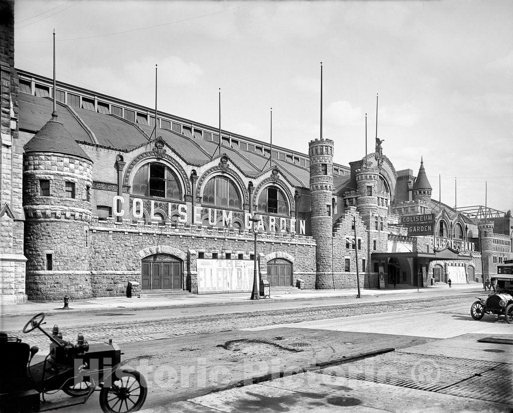 Chicago Historic Black & White Photo, The Chicago Coliseum, 15th & Wabash, c1900 -