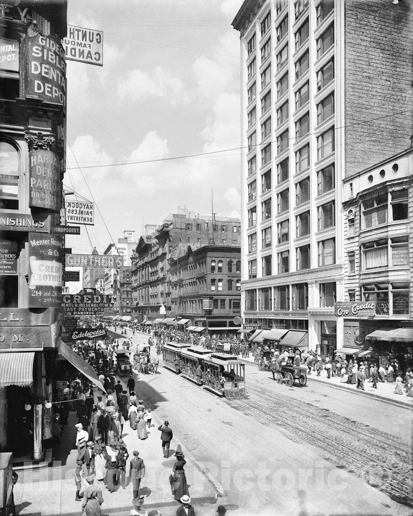 Historic Black & White Photo - Chicago, Illinois - State Street, c1905 -