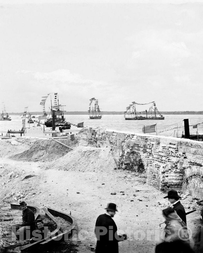 Historic Black & White Photo - Charleston, South Carolina - Troops in Fort Sumter, c1865 -