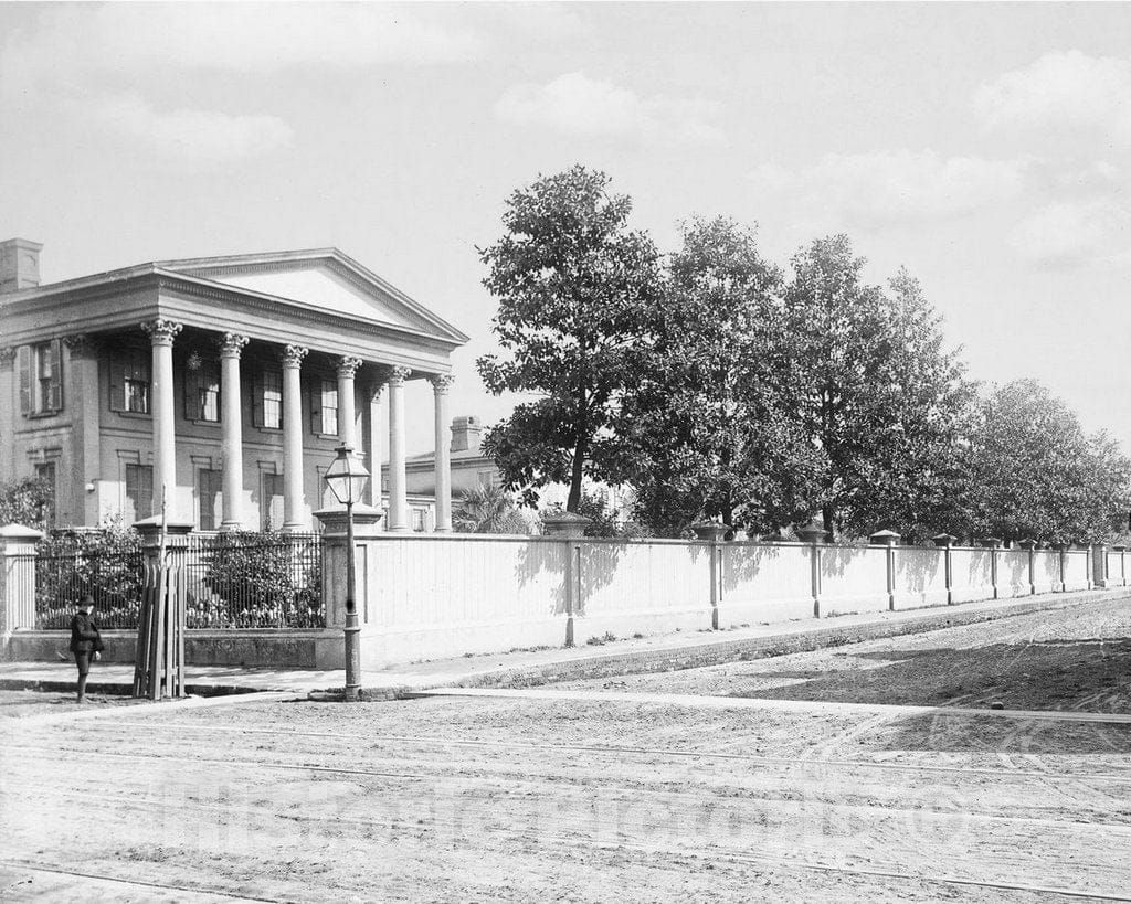 Historic Black & White Photo - Charleston, South Carolina - Residence on Rutledge Avenue, c1890 -