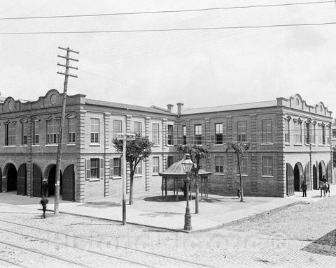 Historic Black & White Photo - Charleston, South Carolina - Central Fire Station, c1895 -
