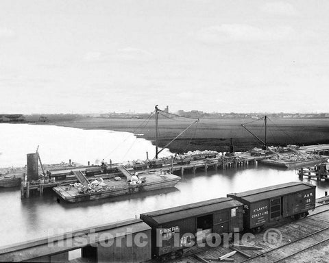 Historic Black & White Photo - Charleston, South Carolina - Boxcars at the Shipyard, c1890 -