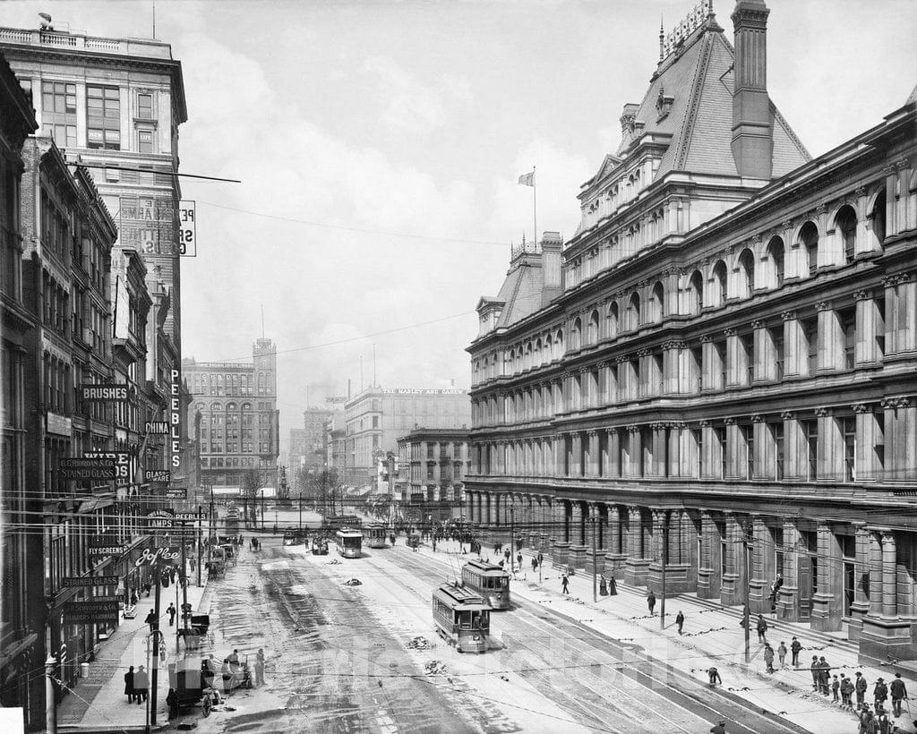 Historic Black & White Photo - Cincinnati, Ohio - Government Square, c1903 -