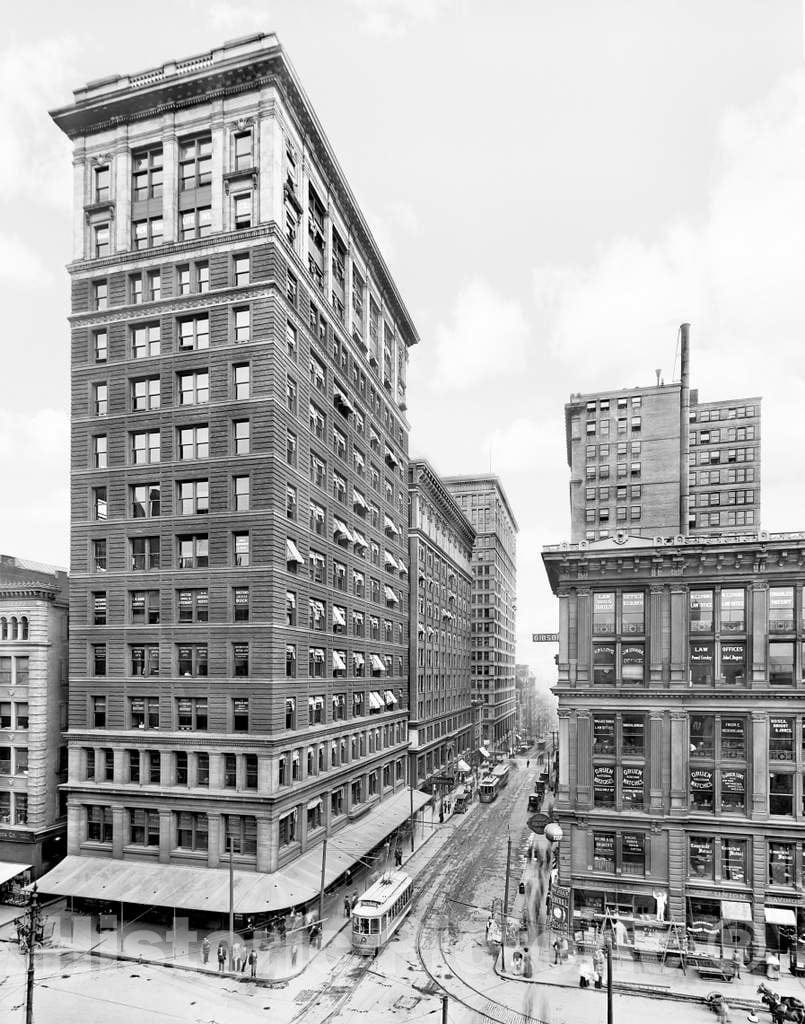 Historic Black & White Photo - Cincinnati, Ohio - The Tri-State Building, c1904 -