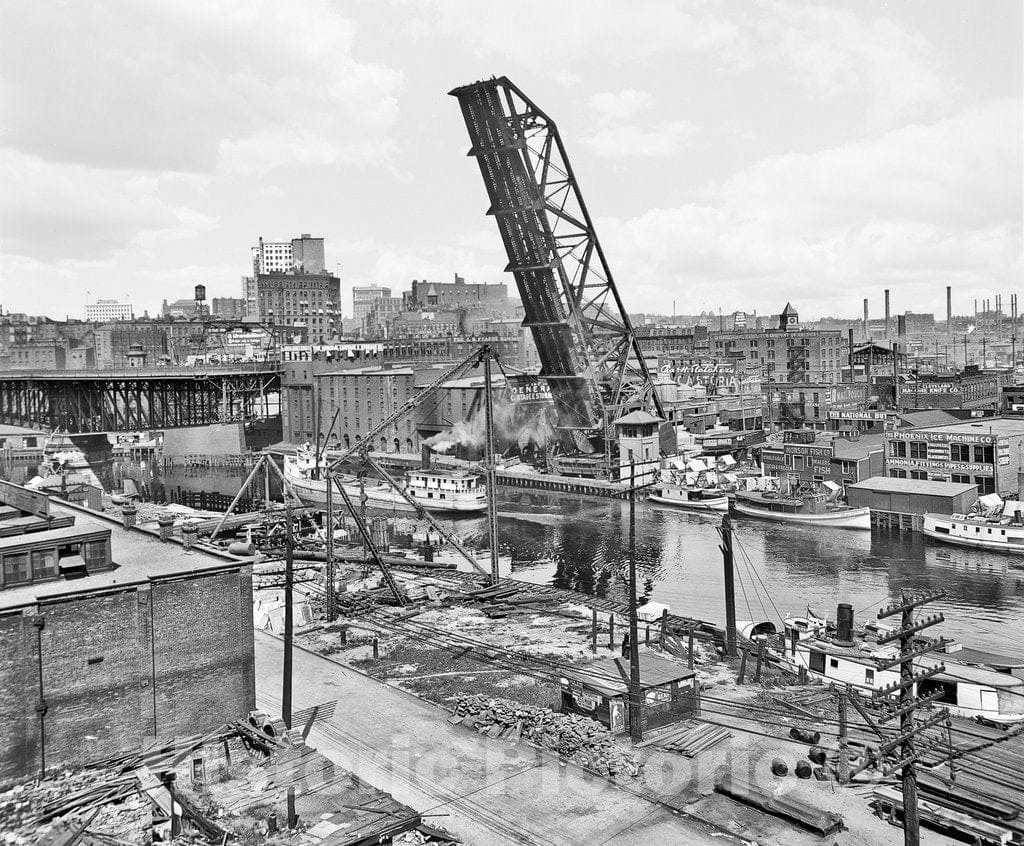 Cleveland Historic Black & White Photo, Superior Street, c1915 -