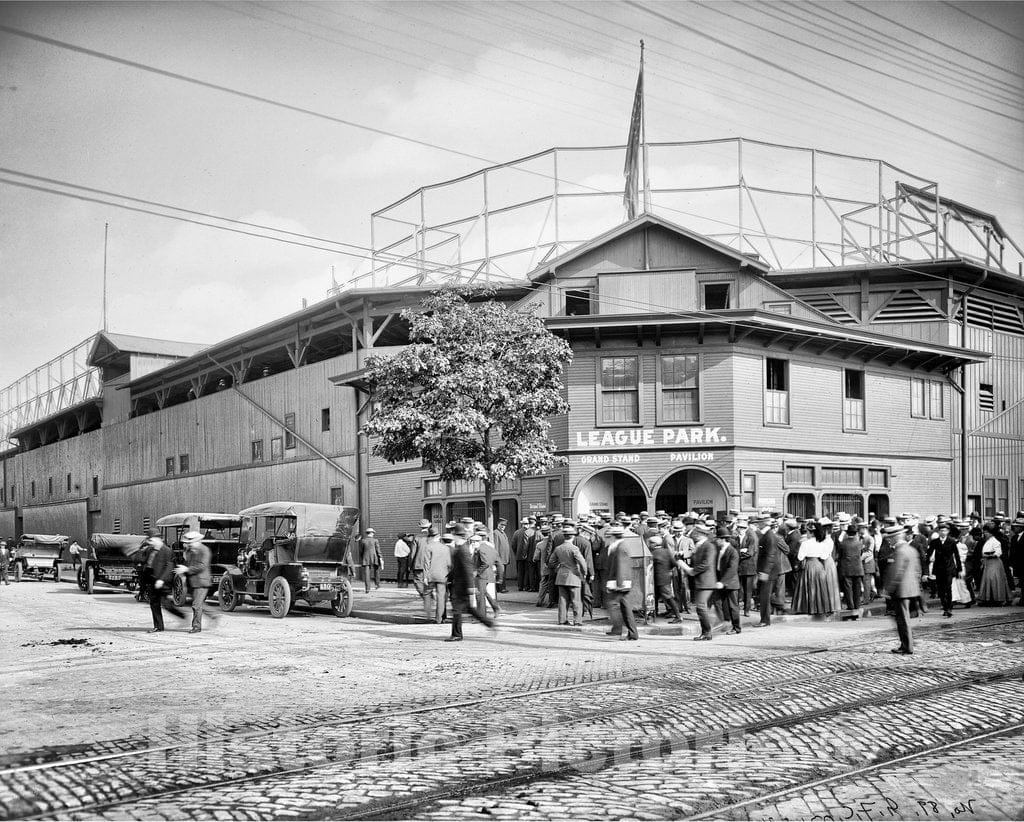 Cleveland Historic Black & White Photo, League Park, c1904 -