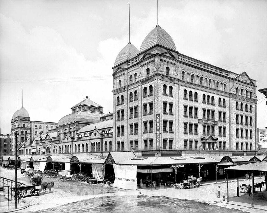 Cleveland Historic Black & White Photo, The Sheriff Street Market, c1905 -