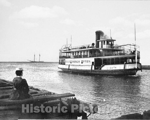 Historic Black & White Photo - Cleveland, Ohio - The Duluth Steamship, c1897 -