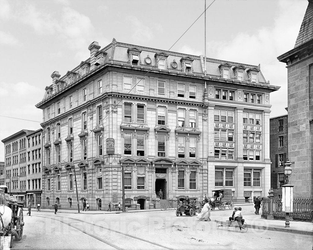 Connecticut Historic Black & White Photo, The Hartford Fire Insurance Company Building, Hartford, c1896 -