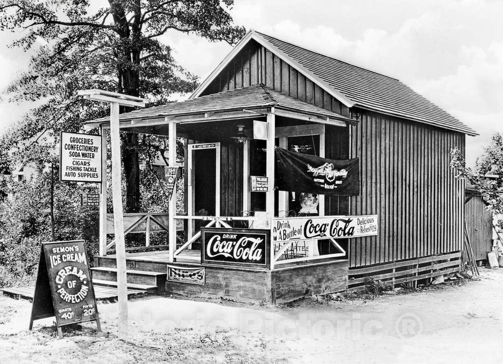 Historic Black & White Photo - West Haven, Connecticut - Supply Store on Oyster River, West Haven, c1910 -