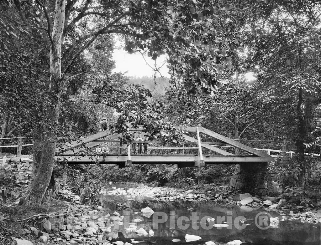 Historic Black & White Photo - New Haven, Connecticut - Crossing the West River, New Haven, c1900 -