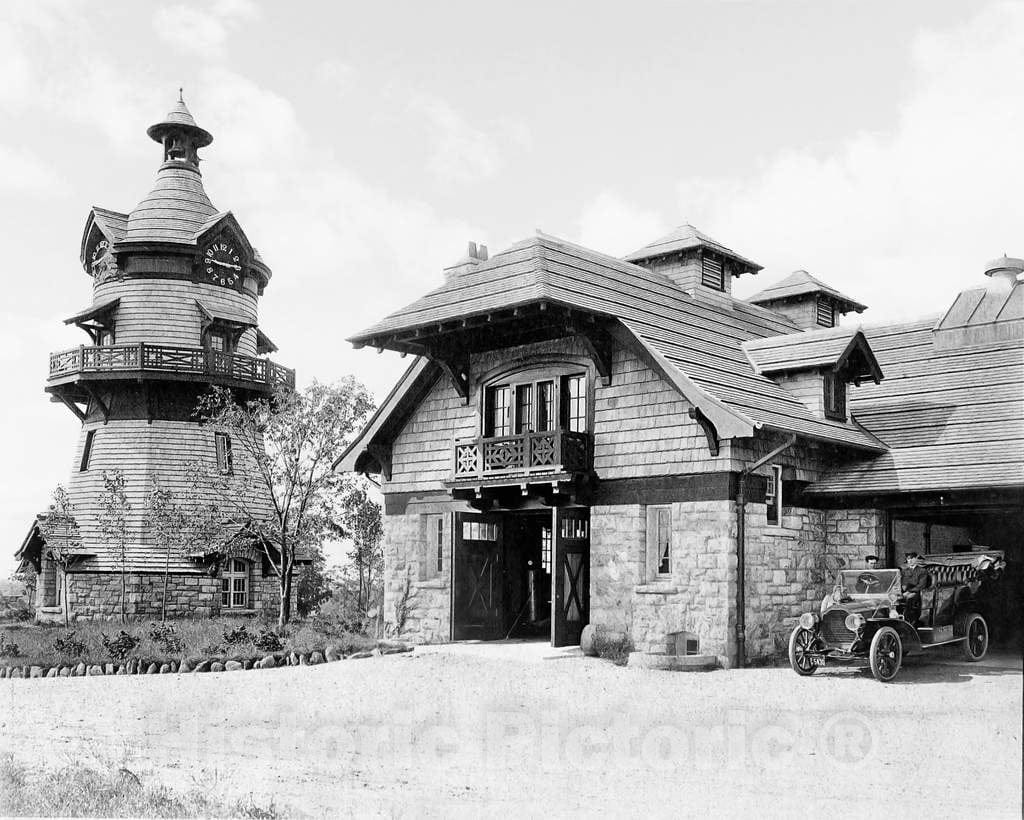 Historic Black & White Photo - Greenwich, Connecticut - The Home of E.C. Converse, Greenwich, c1908 -