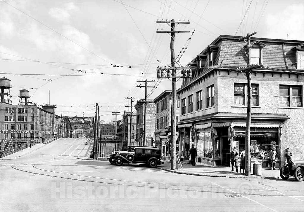 Historic Black & White Photo - Shelton, Connecticut - Bridge Street, Shelton, c1915 -