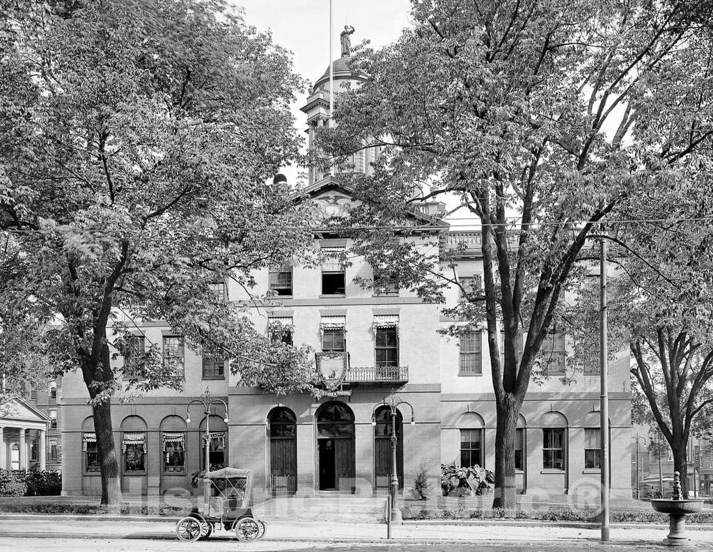 Historic Black & White Photo - Hartford, Connecticut - The Old State House Building, Hartford, c1906 -