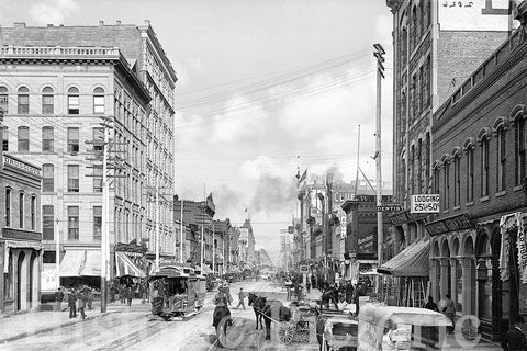 Historic Black & White Photo - Denver, Colorado - Traffic on Larimer Street, c1905 -