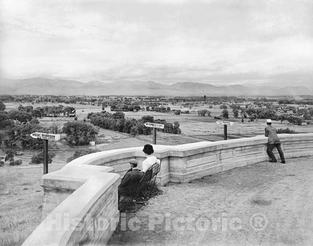 Historic Black & White Photo - Denver, Colorado - The Lookout at Inspiration Point, c1910 -