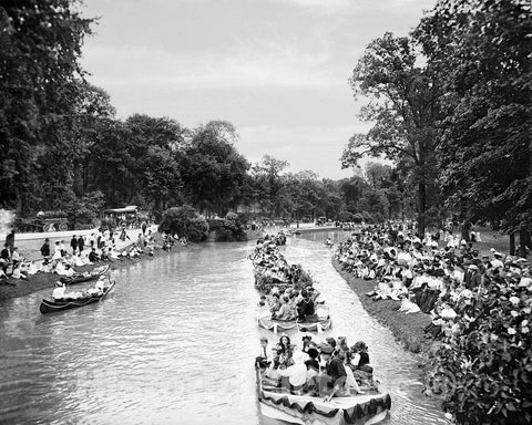 Historic Black & White Photo - Detroit, Michigan - Parade in Belle Isle Park, c1908 -
