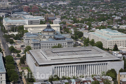 Capitol Hill, DC Photo - Aerial View of Capitol Hill Featuring The Madison, Jefferson and Adams Buildings of The Library of Congress, Washington, D.C.