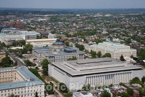 Photo - Aerial view of Capitol Hill featuring the Madison, Jefferson and Adams Buildings of the Library of Congress, Washington, D.C.]- Fine Art Photo Reporduction