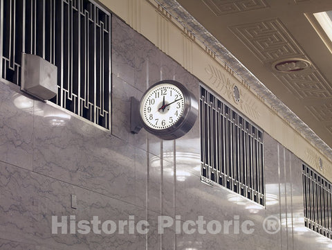 Hartford, CT Photo - Lobby Detail, Clock, William R. Cotter Federal Building, Hartford, CT
