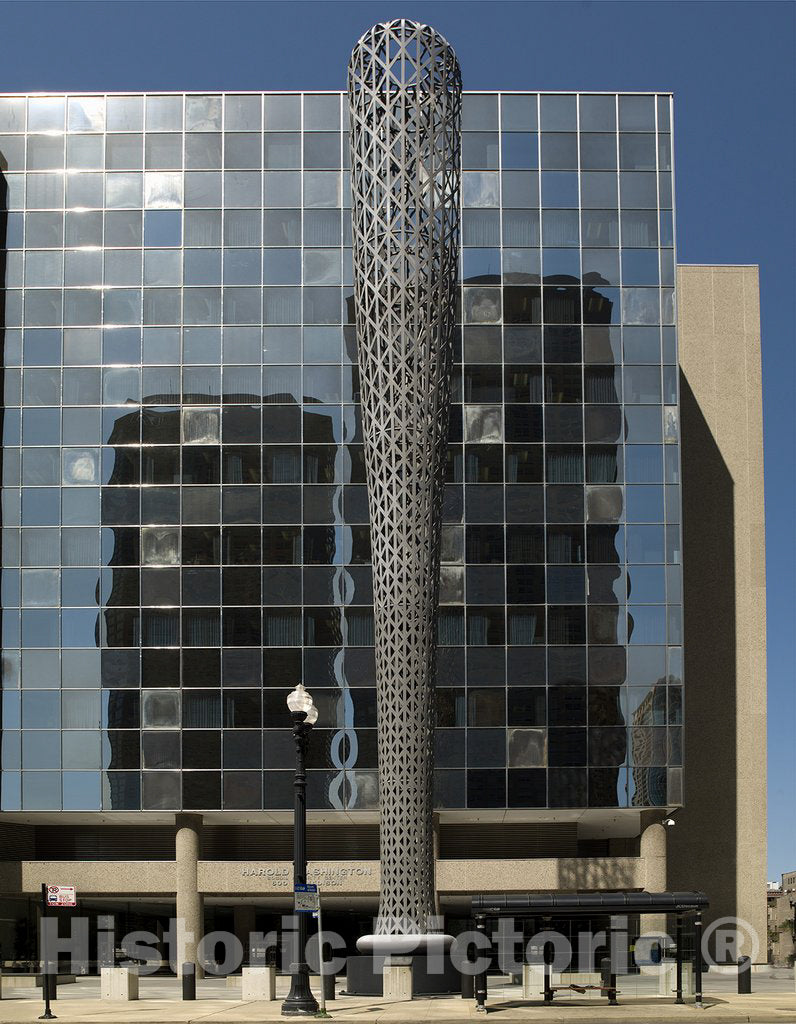 Chicago, IL Photo - Sculpture"Batcolumn" at Harold Washington Social Security Center, Chicago, Illinois