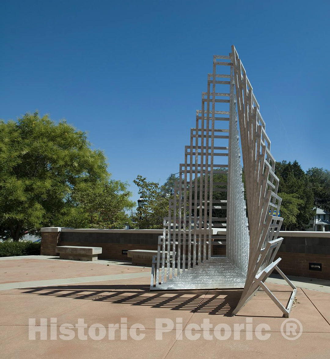 Photo - Sculpture Sky Cathedral at Entrance Plaza of Federal Building and U.S. Courthouse, Urbana, Illinois- Fine Art Photo Reporduction