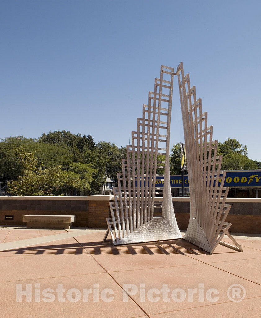 Urbana, IL Photo - Sculpture Sky Cathedral at Entrance Plaza of Federal Building and U.S. Courthouse, Urbana, Illinois