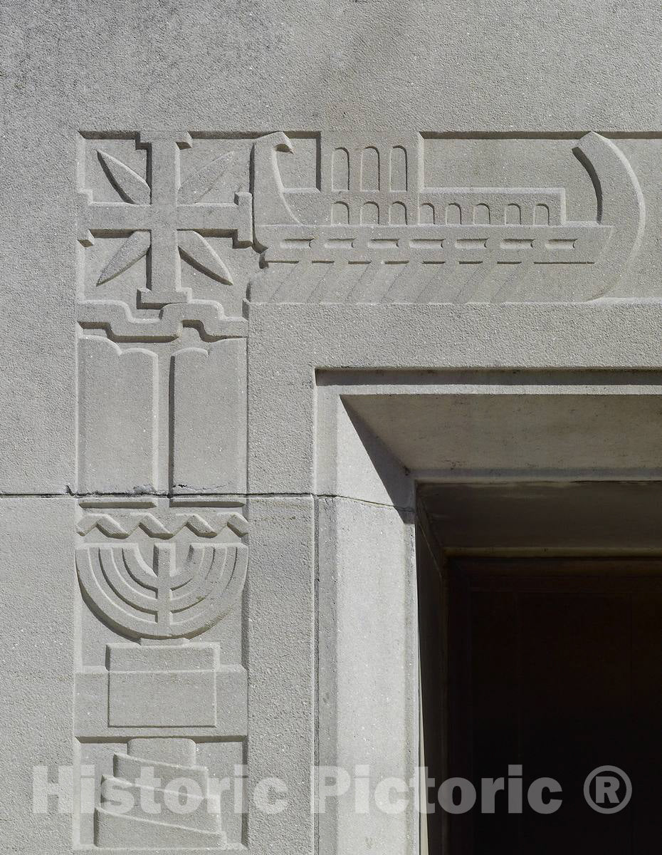 Photo - Exterior View. Doorway Detail. Library of Congress John Adams Building, Washington, D.C.- Fine Art Photo Reporduction