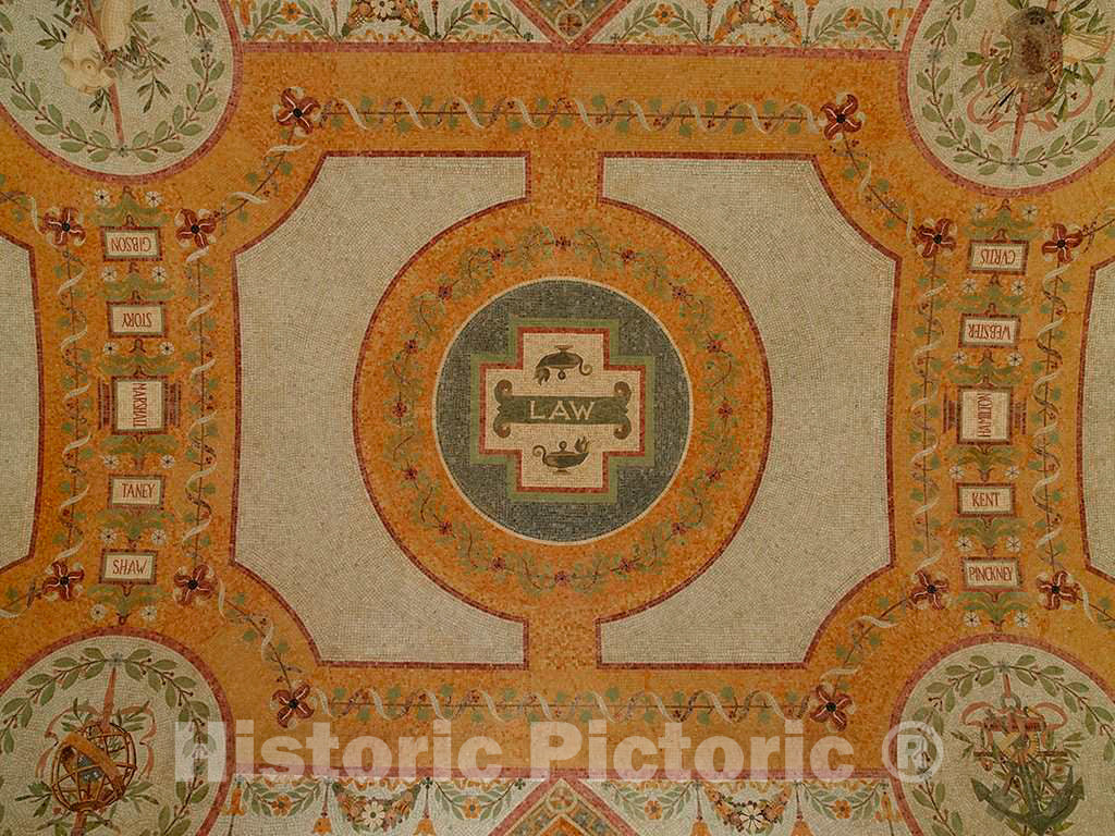 Photograph - East Corridor, Great Hall. Ceiling Mosaic Representing Medicine and Naming Americans Distinguished in Medicine 1