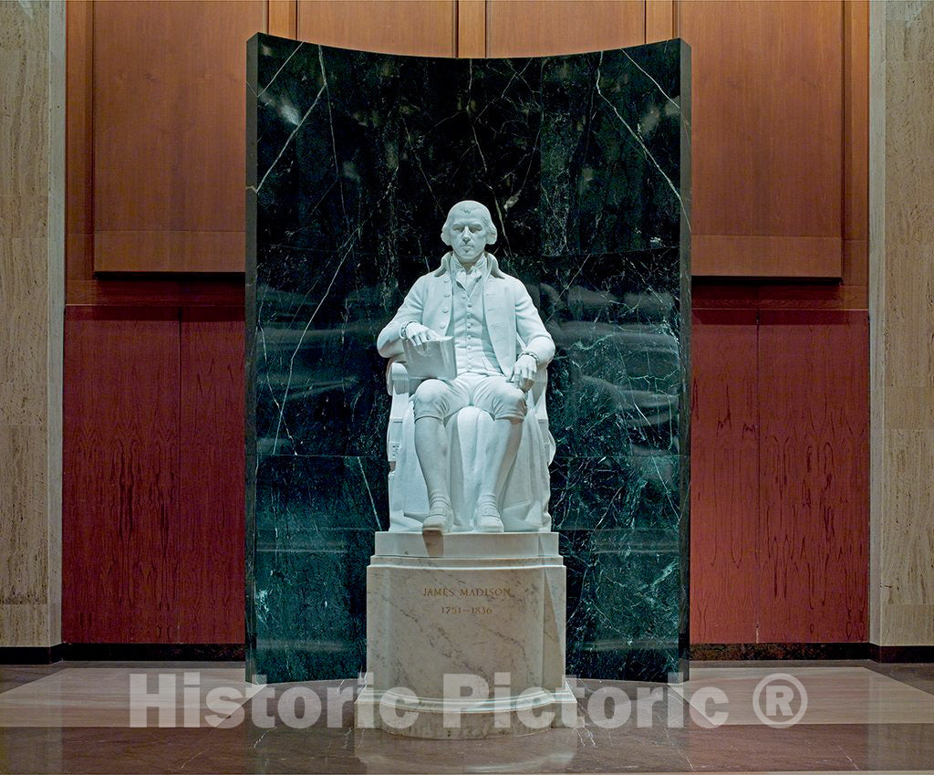 Photo - Memorial Hall. Statue of James Madison by Walker K. Hancock. Library of Congress James Madison Building, Washington, D.C.- Fine Art Photo Reporduction