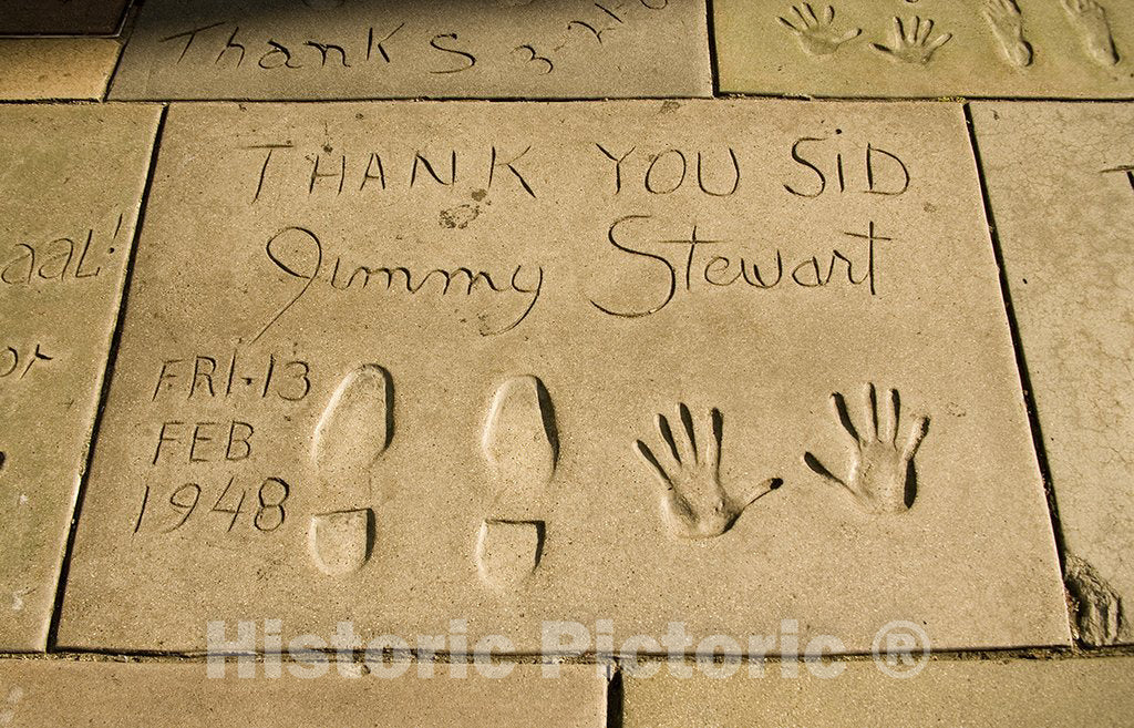 Los Angeles, CA Photo - Jimmy Stewart's Hand and Footprints, Grauman's Chinese Theatre, Los Angeles, CA