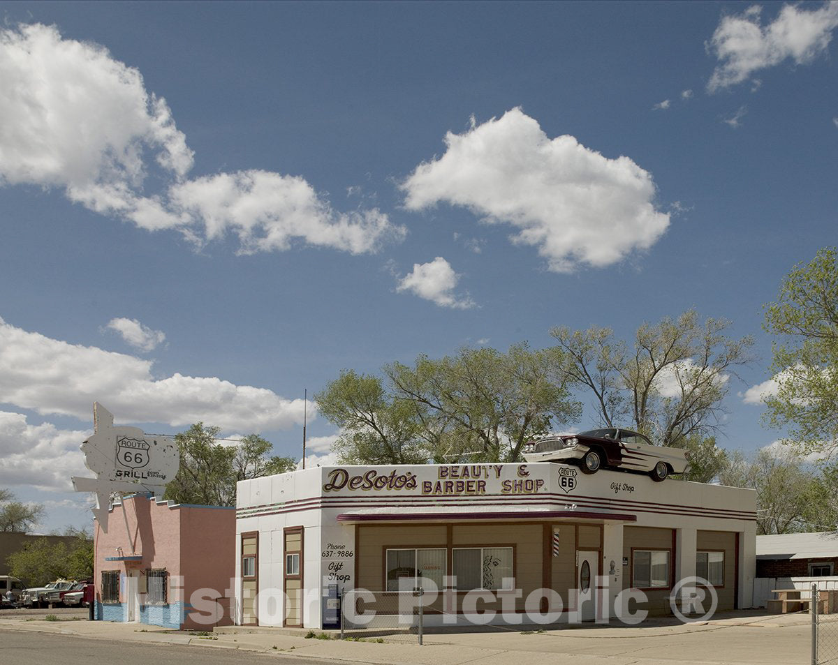 Ash Fork, AZ Photo - DeSoto's Beauty and Barber Shop, Route 66, Ash Fork, Arizona-