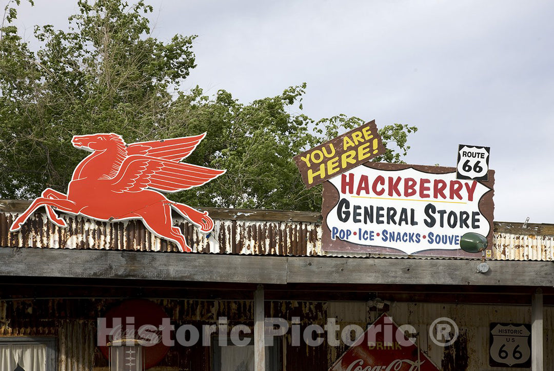 Hackberry, AZ Photo - Sign, Hackberry General Store, Route 66, Hackberry, Arizona-