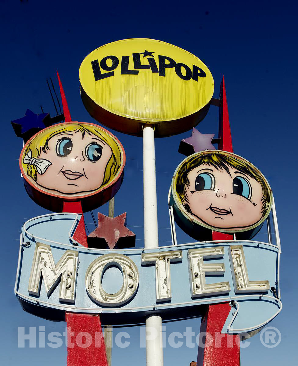 Photo - Lollipop Motel sign, Wildwood, New Jersey- Fine Art Photo Reporduction