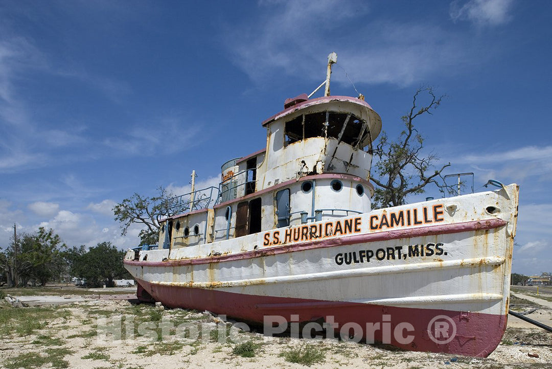 Gulfport, MS - 16x24 Photo - S.S. Hurricane Camille After Hurricane Katrina-