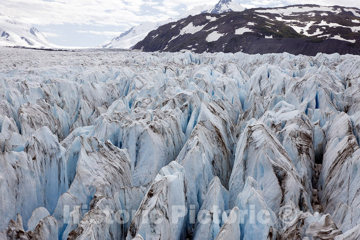 Prince William Sound, AK Photo - Aerial Details of Glacier-