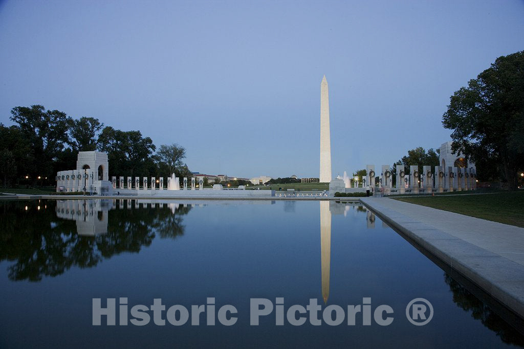 Washington, D.C. Photo - Reflecting pool on the National Mall with the Washington Monument reflected, Washington, D.C.