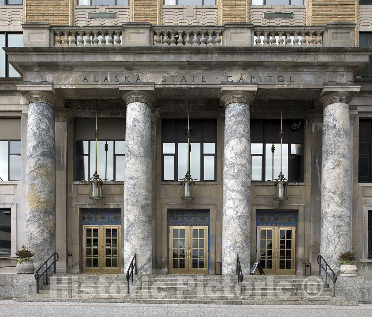 Juneau, AK -Photo - State Capitol, Front Elevation Detail, Juneau, Alaska