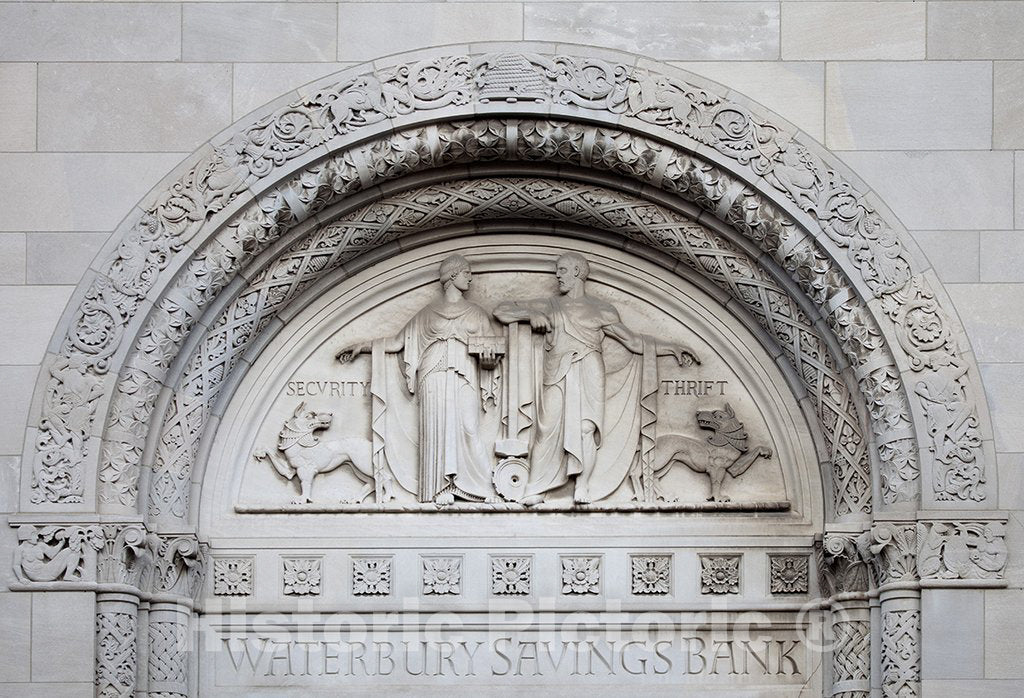 Waterbury, CT Photo - Architectural detail, Waterbury Savings Bank, Waterbury, Connecticut