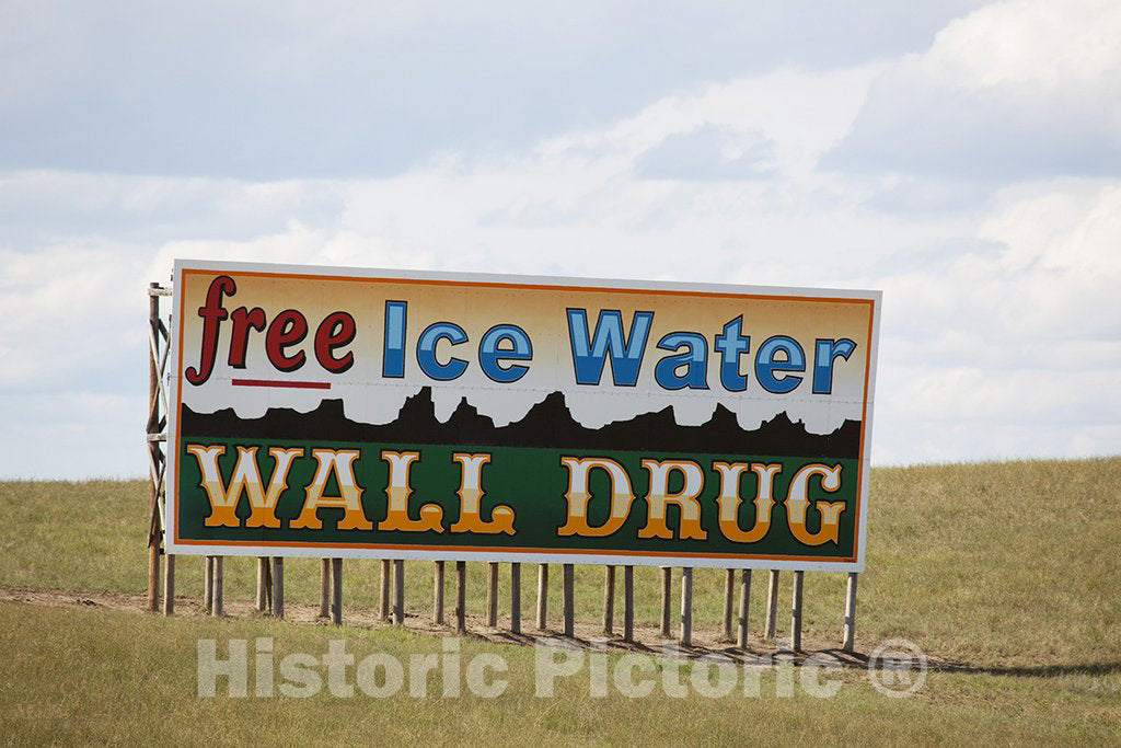 Wall, SD Photo - Wall Drug Billboard:Free Ice Water, Wall, South Dakota