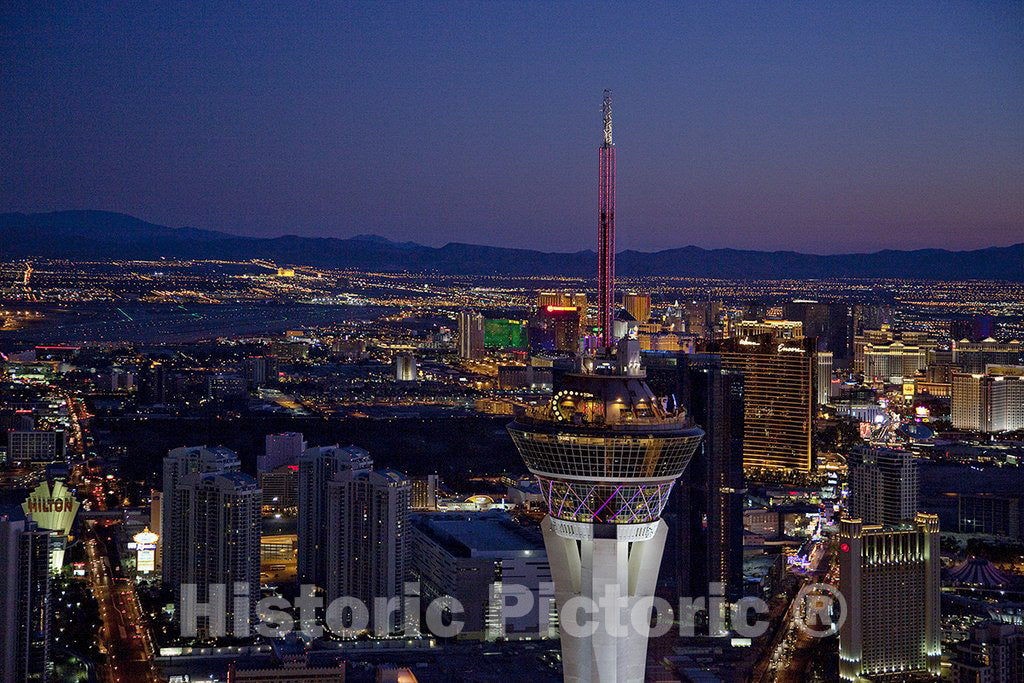 Las Vegas, NV Photo - Night Aerial View, Las Vegas, Nevada