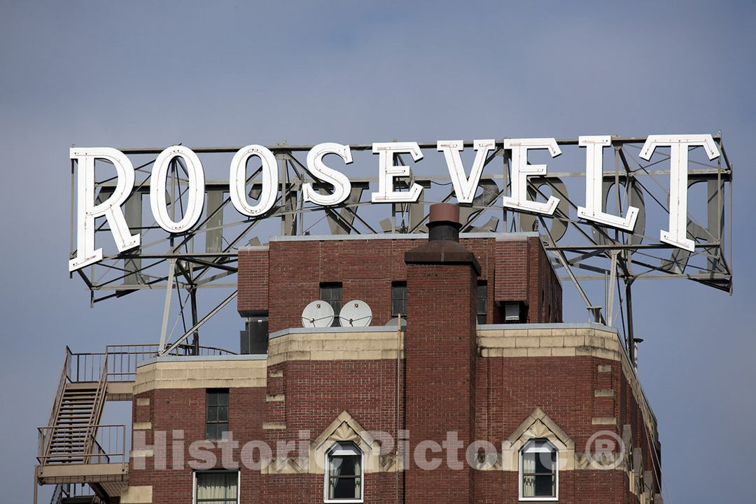 Seattle, WA Photo - Roosevelt Hotel Sign, Seattle, Washington